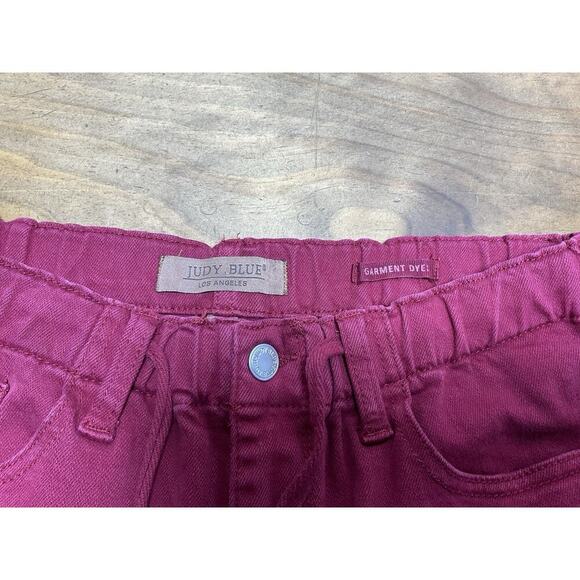 Judy Blue Garment Dyed Scarlet Red Drawstring Jeans Size 11/30 - Picture 4 of 11